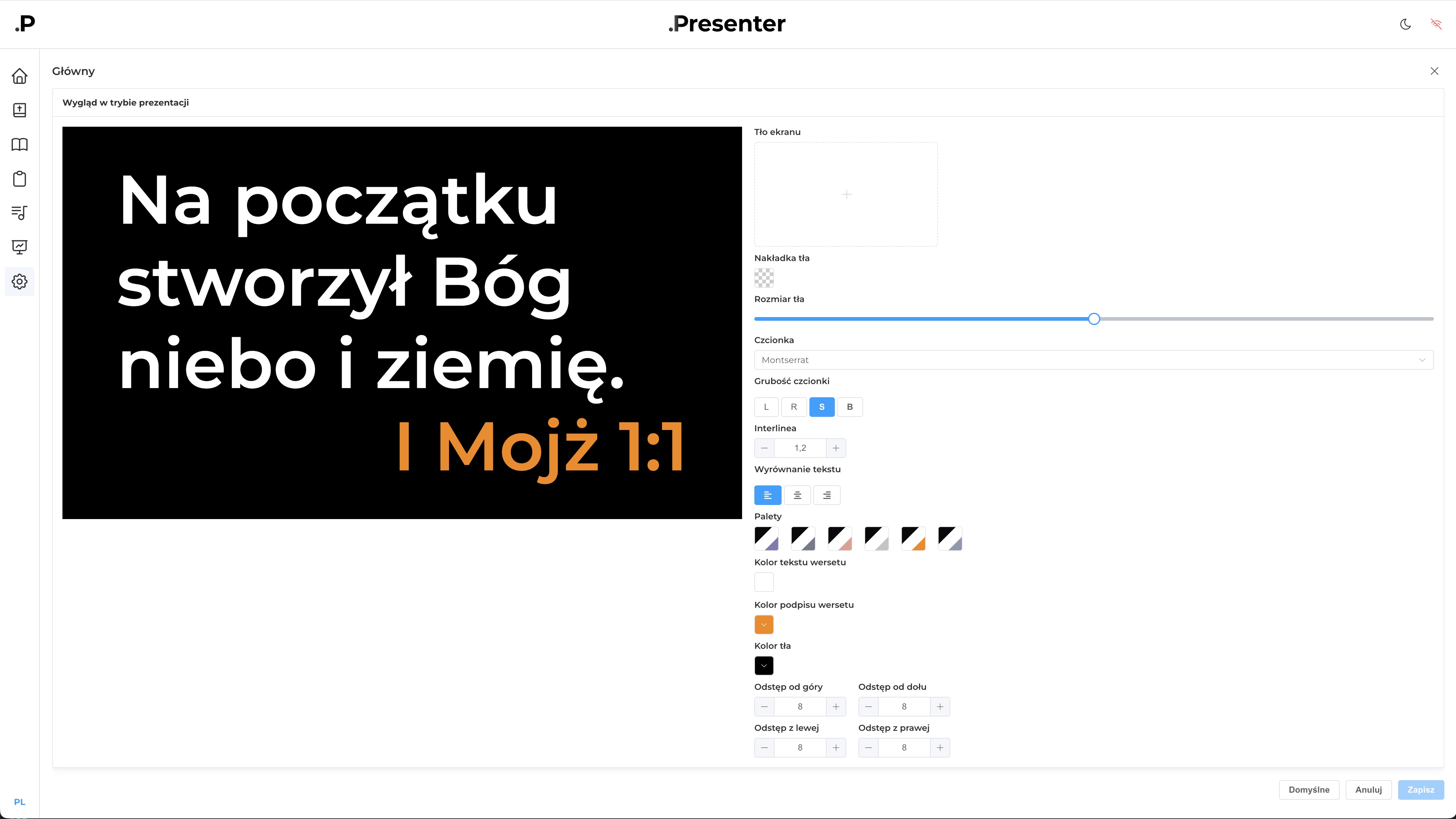 DotPresenter — ustawienia stylu dla każdego ekranu